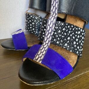 Stylish Purple and Black Wedges